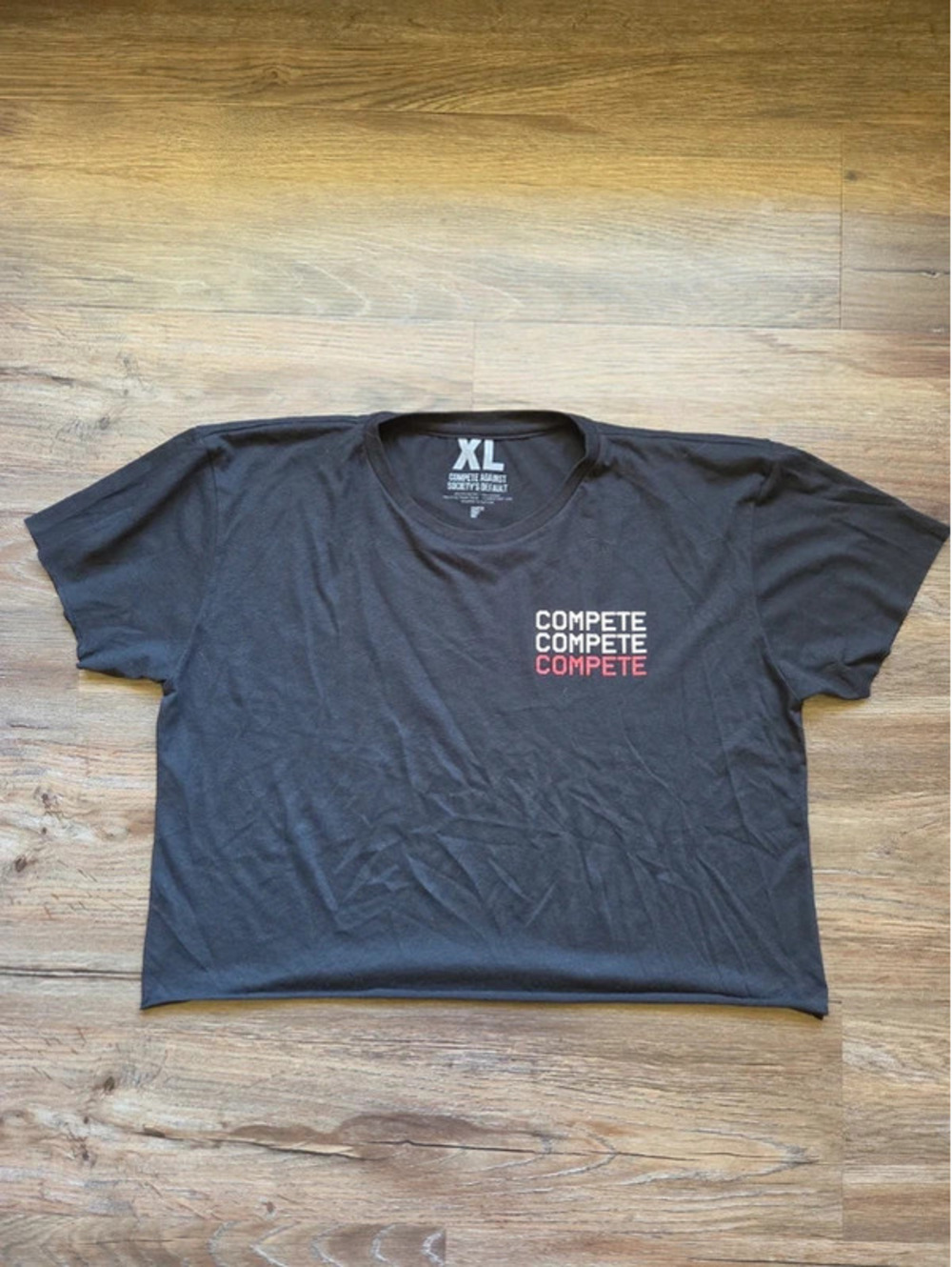 Compete Every Day Black Repetition athletic Crop Shirt XL